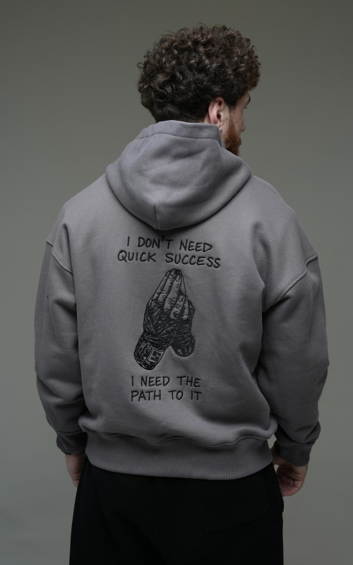 OVERSIZE чоловічий худі, теплий графіт