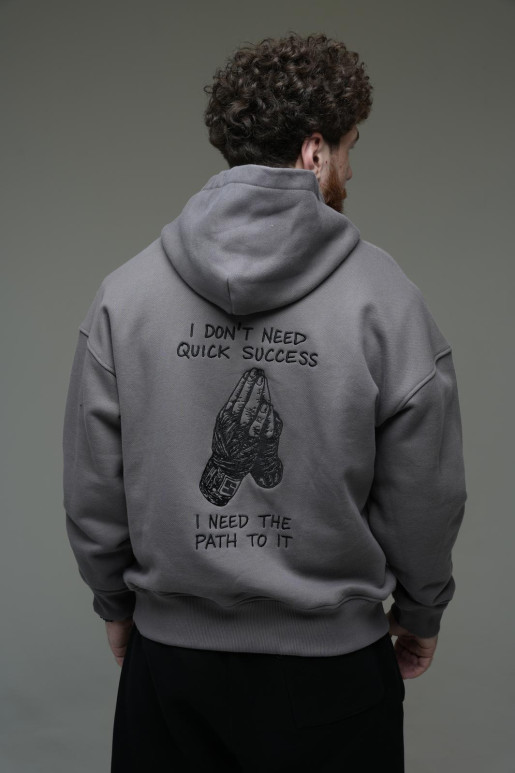 OVERSIZE чоловічий худі, теплий графіт