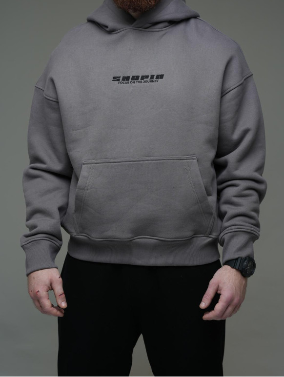 OVERSIZE чоловічий худі, теплий графіт