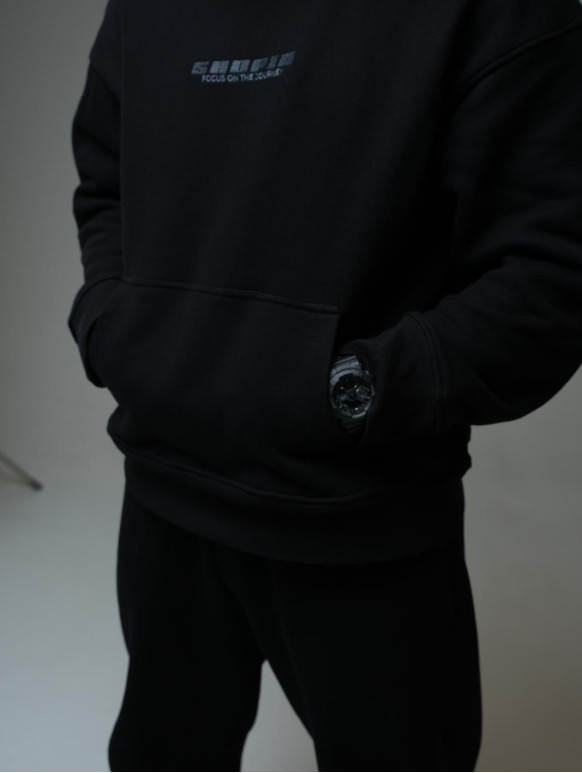 OVERSIZE чоловічий худі, чорна