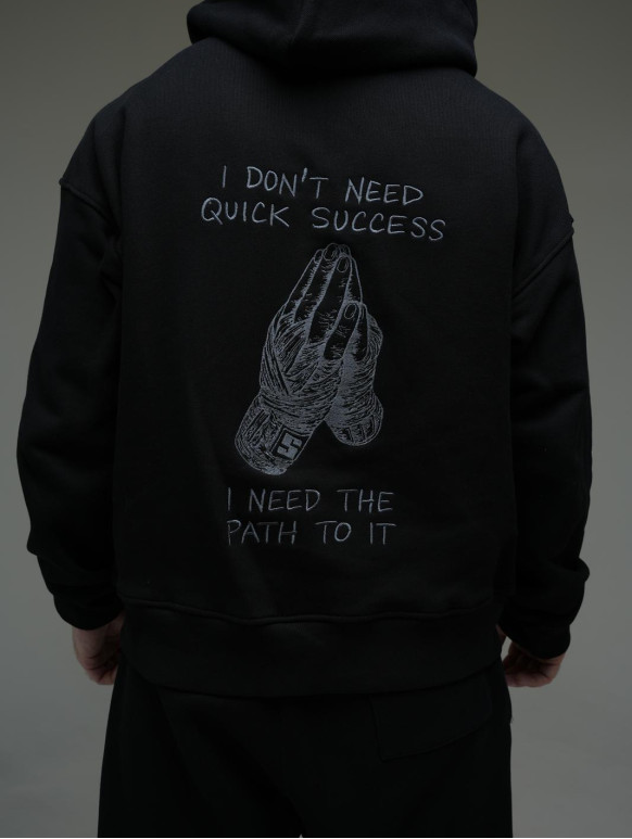 OVERSIZE чоловічий худі, чорна