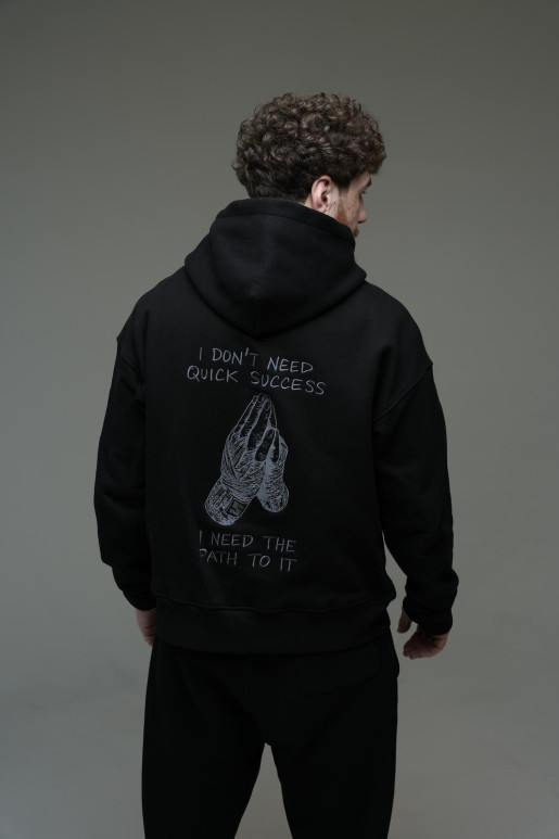 OVERSIZE чоловічий худі, чорна