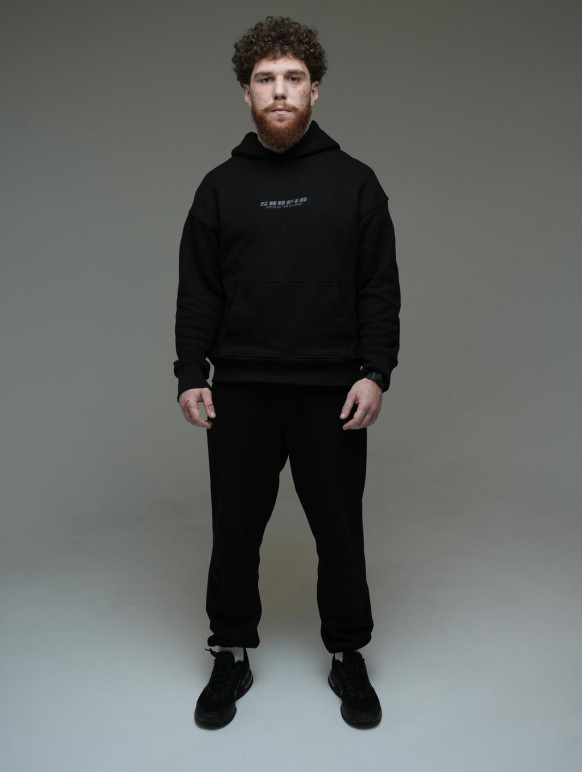 OVERSIZE чоловічий худі, чорна