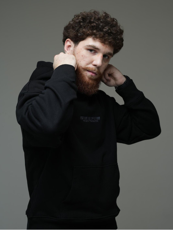 OVERSIZE чоловічий худі, чорна