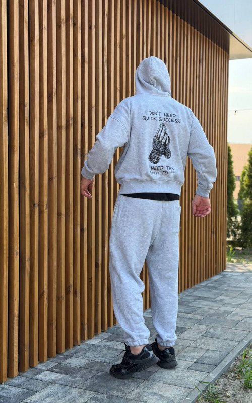 Чоловічий костюм PREMIUM Cotton світло-сірий