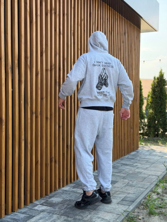 Чоловічий костюм PREMIUM Cotton світло-сірий