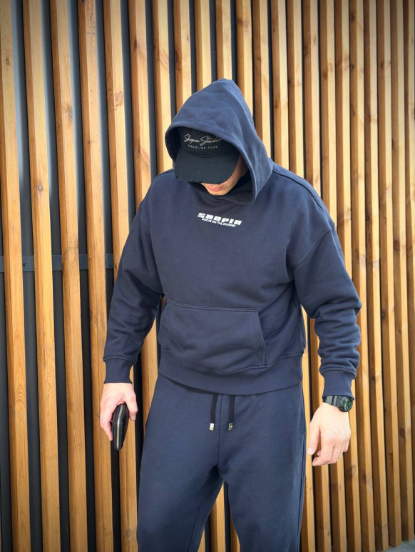 Чоловічий костюм PREMIUM Cotton темно-синій